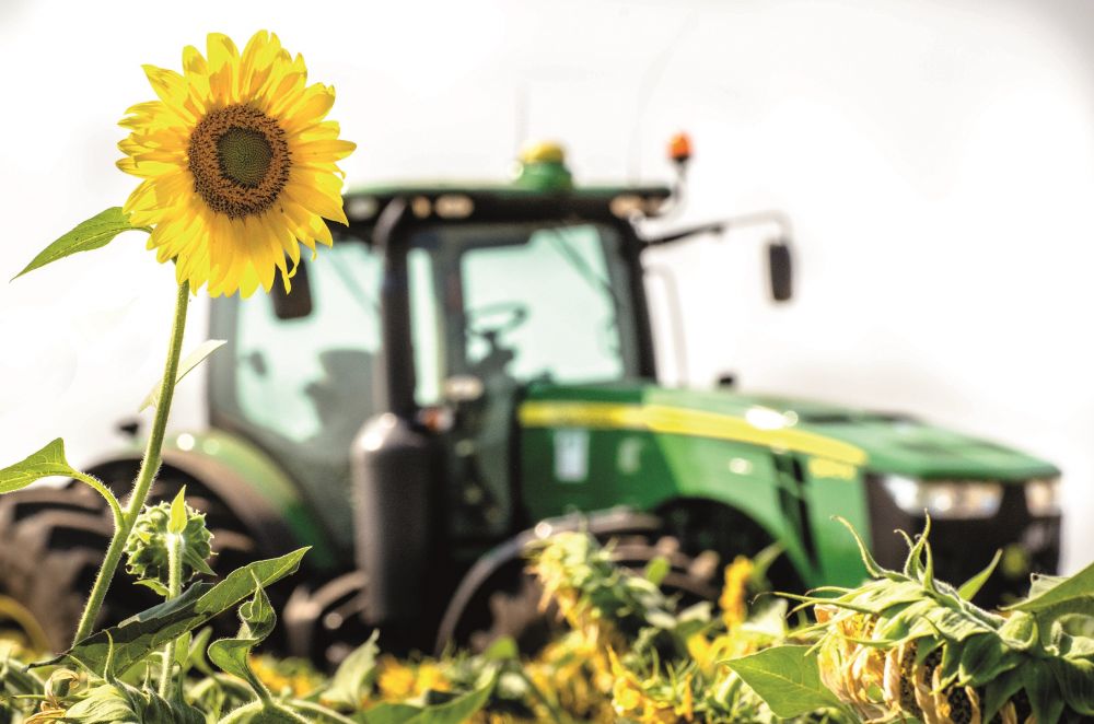 John Deere traktor HO napraforgóért