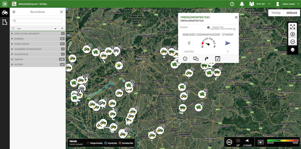 Myjoohndeere operations center gépinformációk