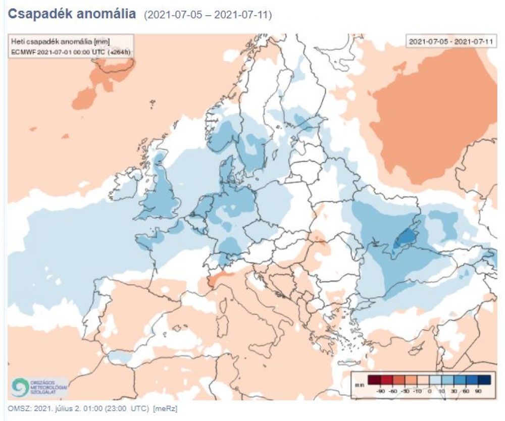 csapadék anomália
