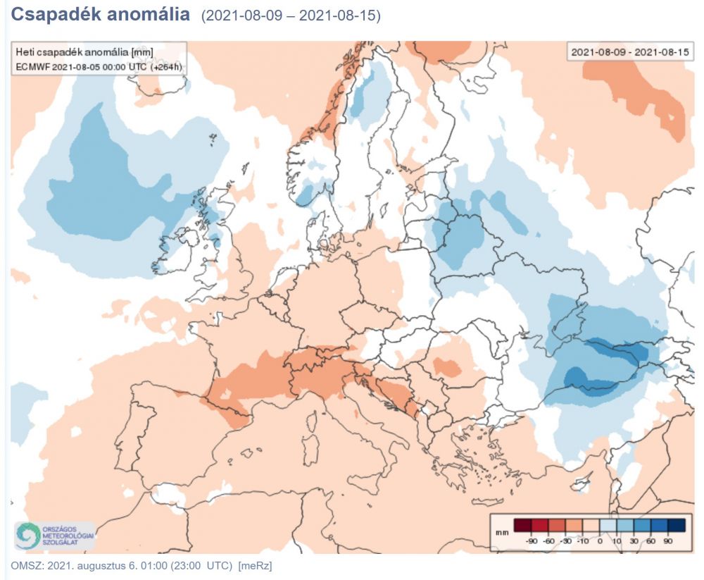 csapadék anomális