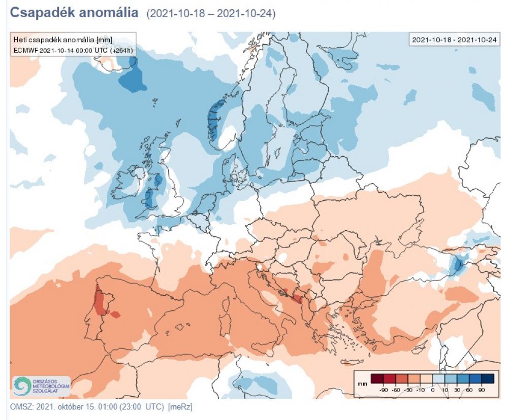 csapadék anomália
