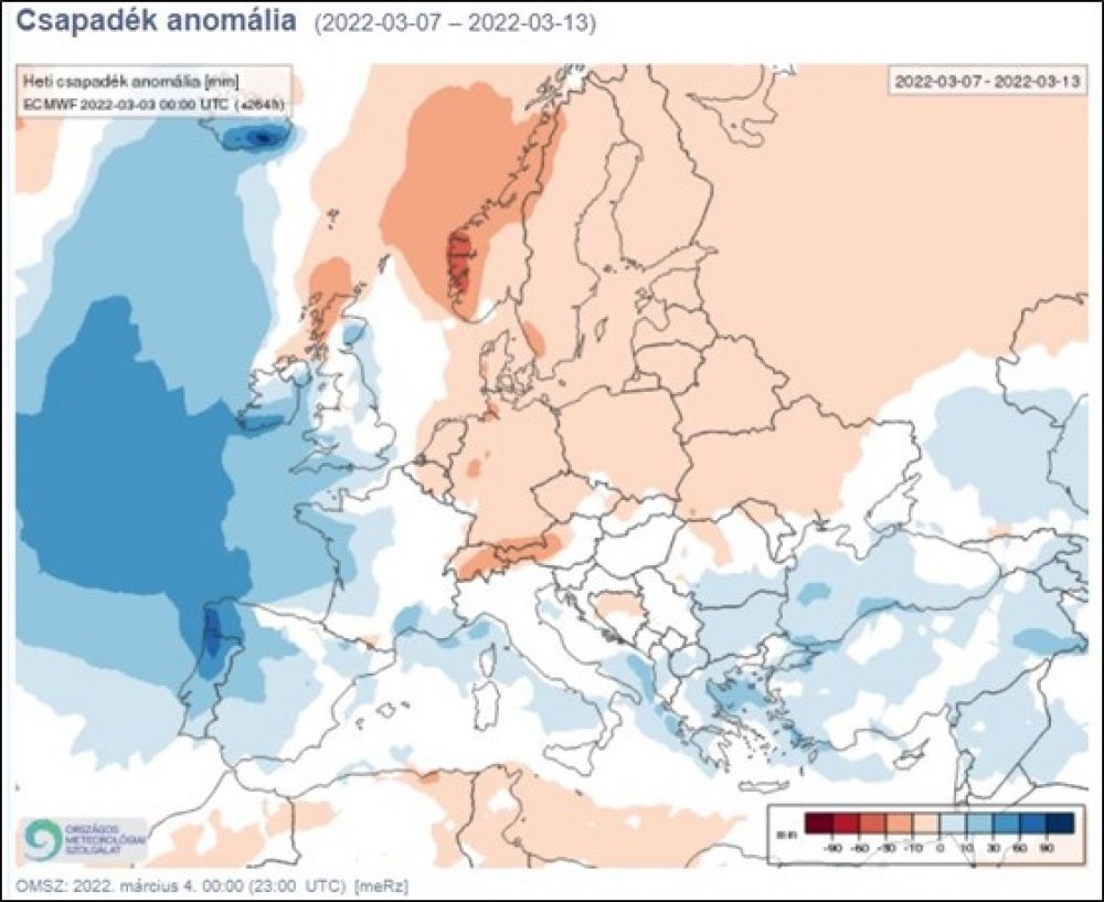 csapadék anomális