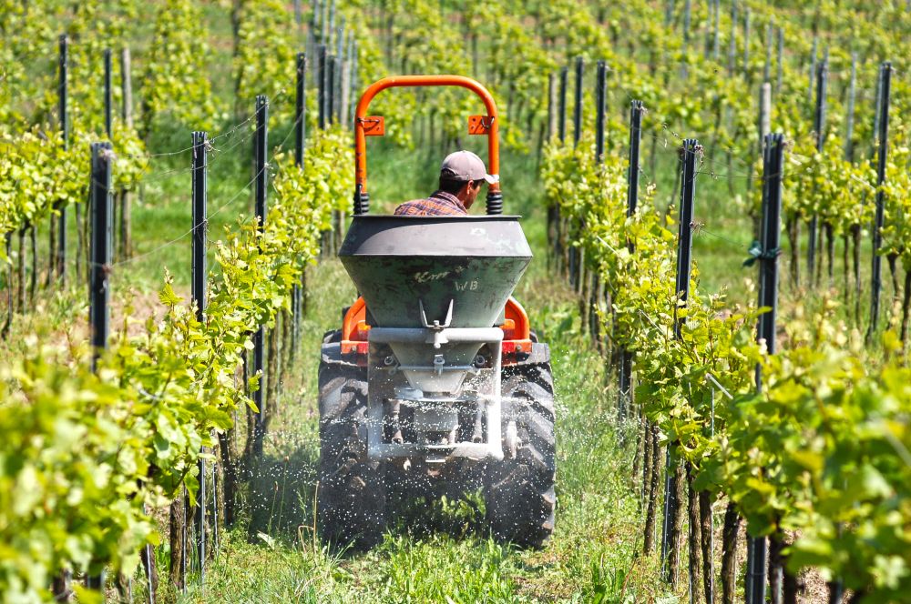 Calciprill kijuttatása a világhírű kaliforniai Paso Robles  szőlészetben