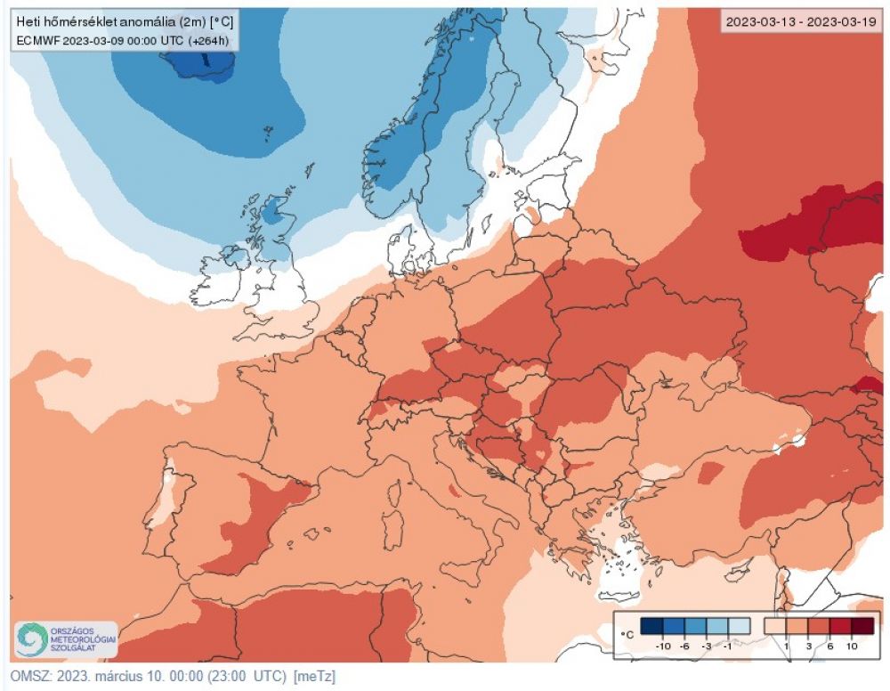 Hőmérsékleti anomália 03.13-19
