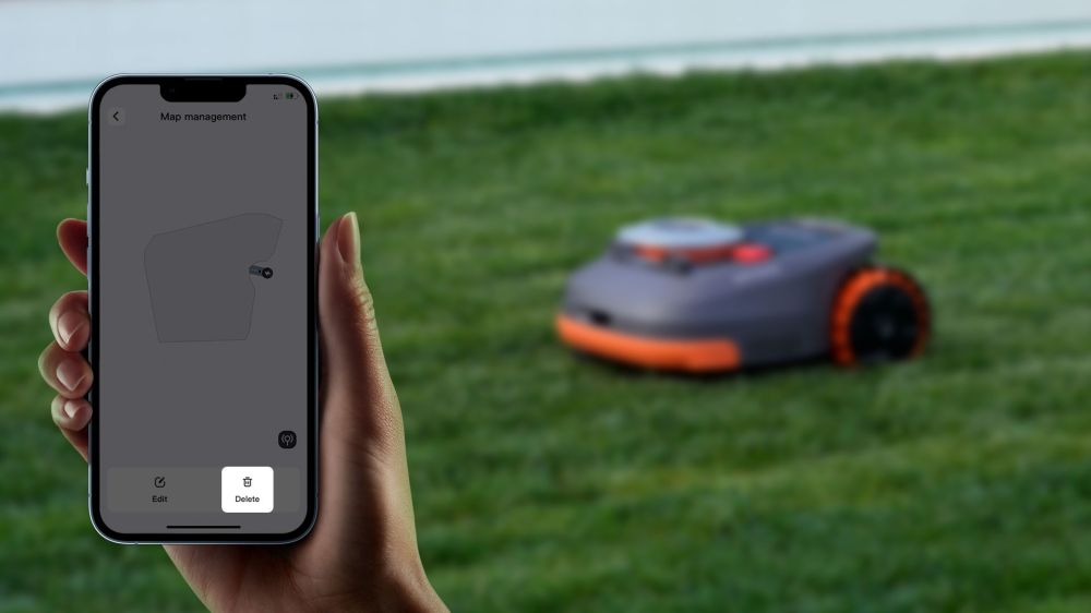 A robotfűnyíró működésének ellenőrzése a gyepen